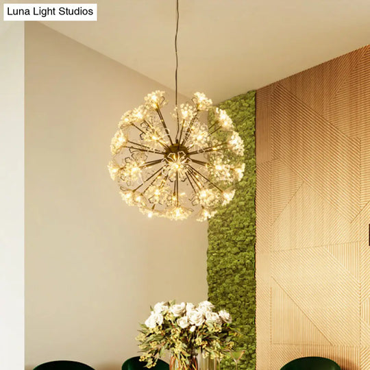 Contemporary Metallic Dandelion Chandelier Pendant Light - 24 Lights Brass Ceiling Lamp