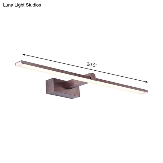 Contemporary Metallic Led Wall Mount Light Fixture - Tubular Vanity Lighting In Warm/White 16.5/20.5