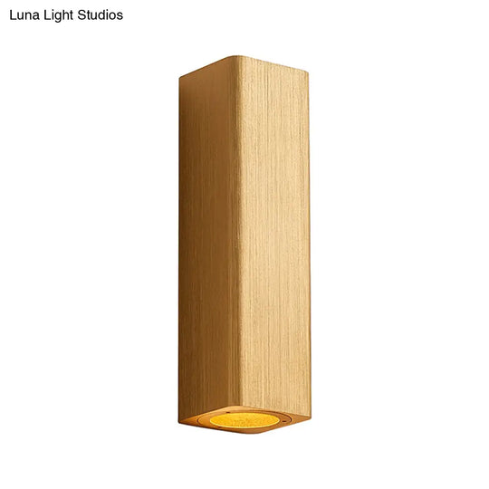 Contemporary Metallic Led Wall Sconce In Bronze/Gold/Coffee For Living Room - Mountable Up & Down