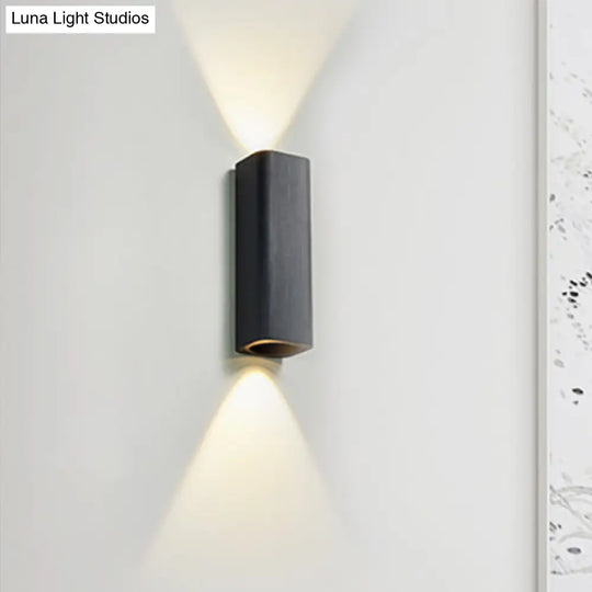 Contemporary Metallic Led Wall Sconce In Bronze/Gold/Coffee For Living Room - Mountable Up & Down