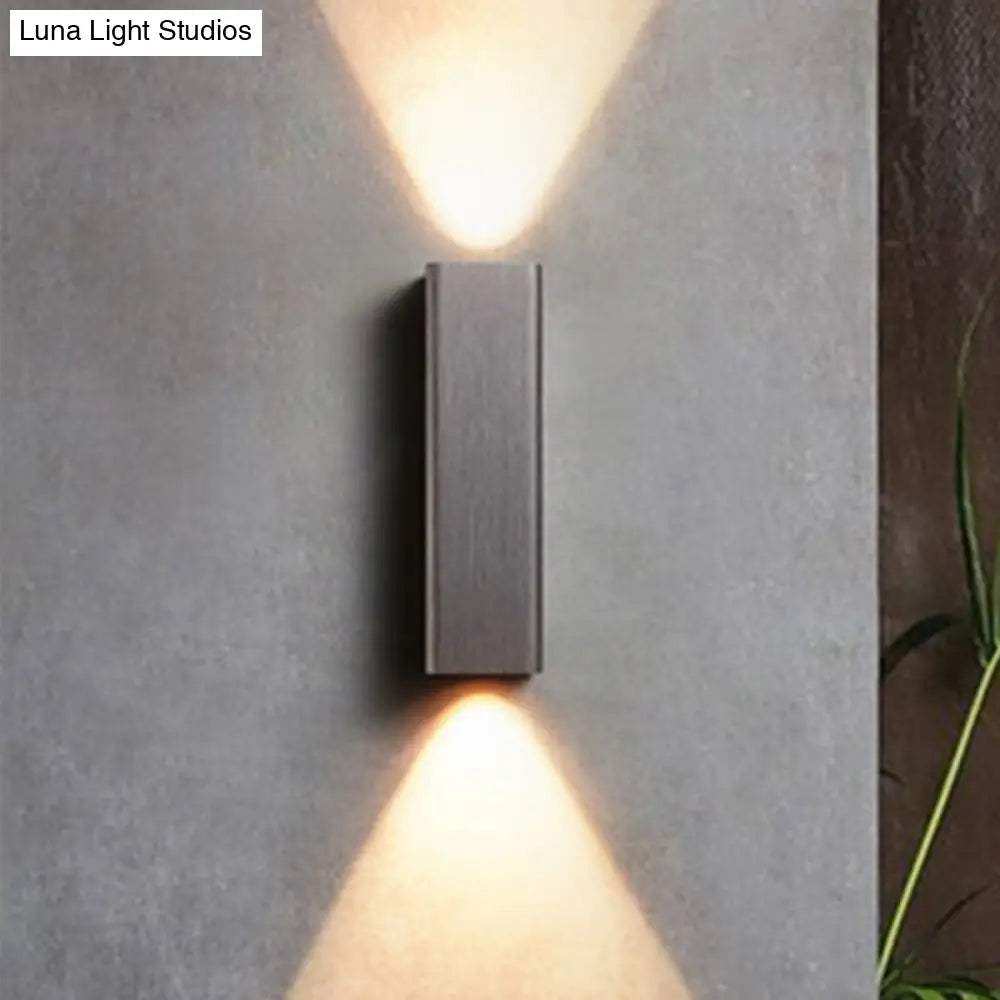 Contemporary Metallic Led Wall Sconce In Bronze/Gold/Coffee For Living Room - Mountable Up & Down