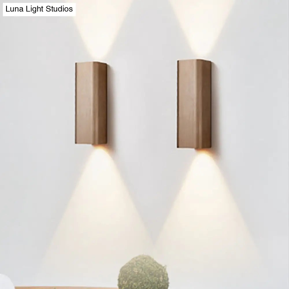 Contemporary Metallic Led Wall Sconce In Bronze/Gold/Coffee For Living Room - Mountable Up & Down