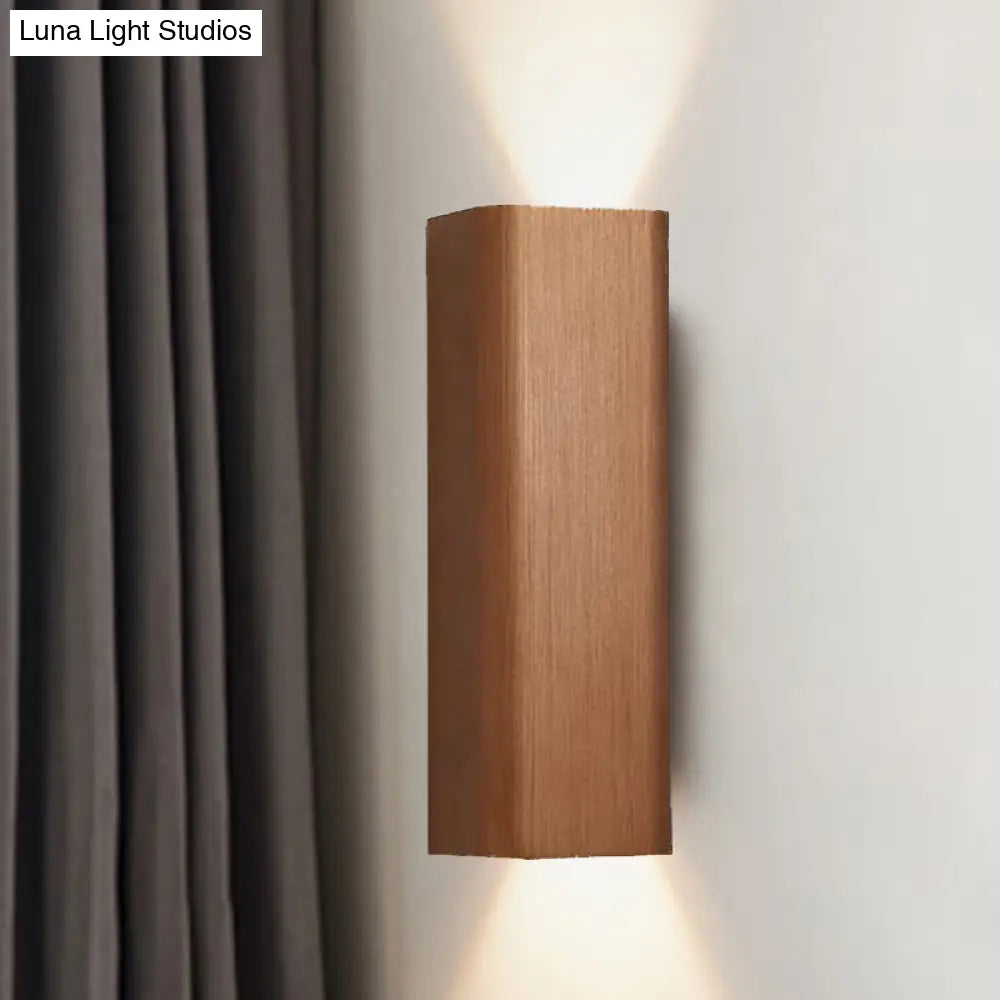 Contemporary Metallic Led Wall Sconce In Bronze/Gold/Coffee For Living Room - Mountable Up & Down