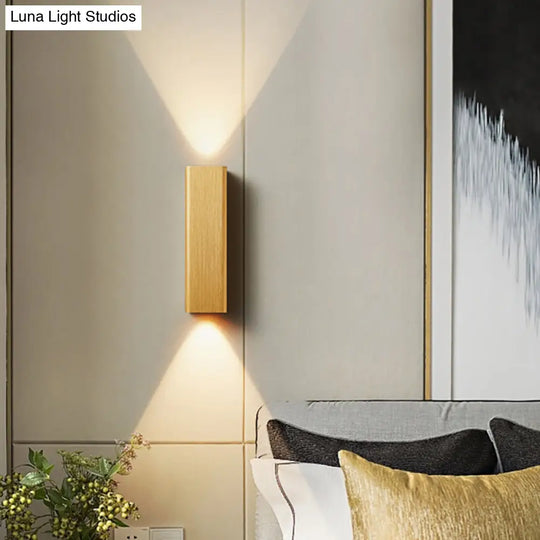 Contemporary Metallic Led Wall Sconce In Bronze/Gold/Coffee For Living Room - Mountable Up & Down