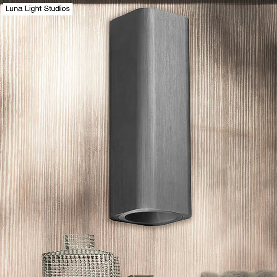 Contemporary Metallic Led Wall Sconce In Bronze/Gold/Coffee For Living Room - Mountable Up & Down