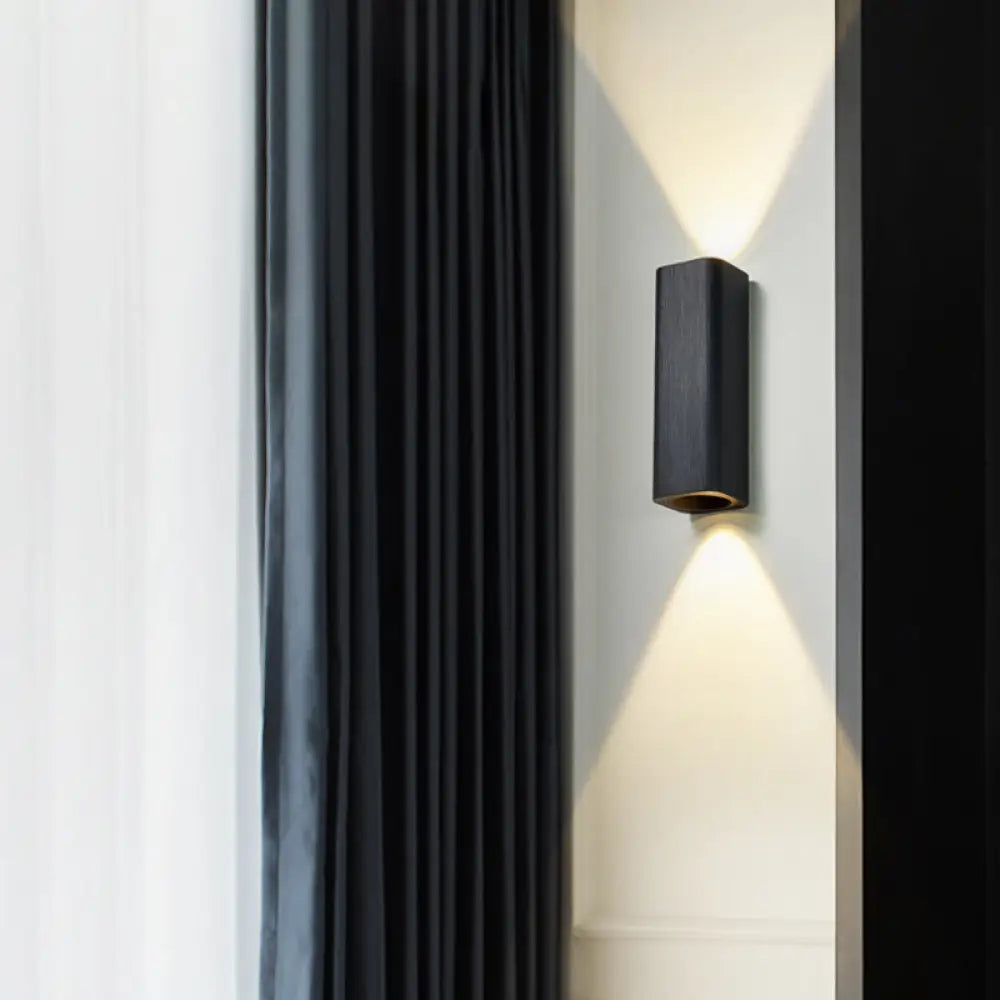 Contemporary Metallic Led Wall Sconce In Bronze/Gold/Coffee For Living Room - Mountable Up & Down