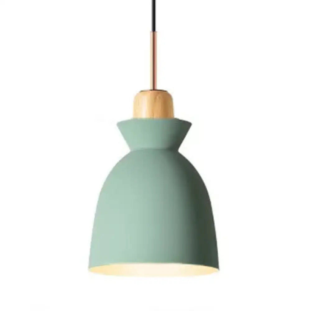 Contemporary Metallic Pendant Ceiling Lamp With Gray/White Bell Shade - Indoor Hanging Light (1