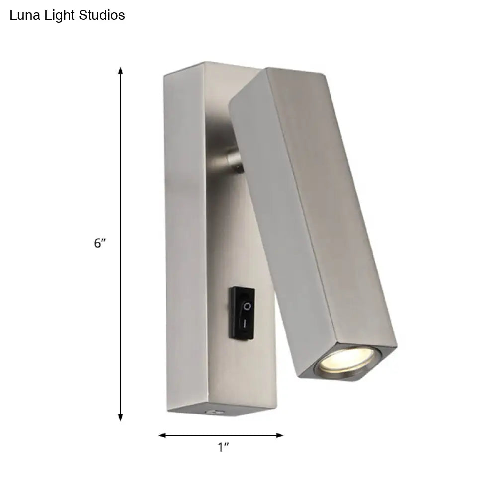 Contemporary Mini Led Wall Sconce With Rotatable Metallic Design - Black/Silver/White