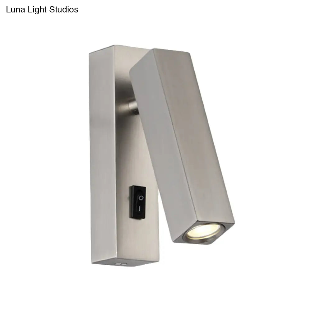 Contemporary Mini Led Wall Sconce With Rotatable Metallic Design - Black/Silver/White