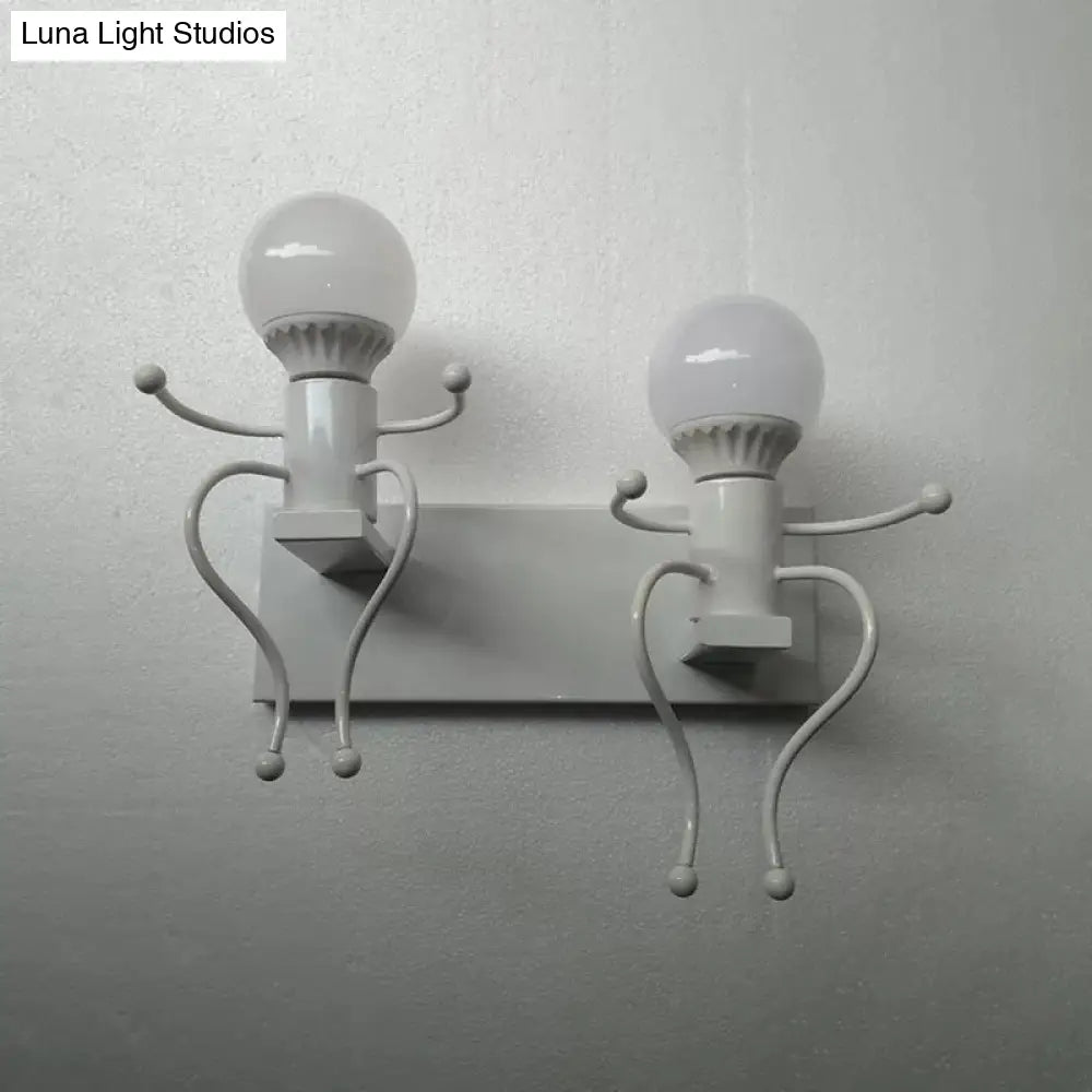 Contemporary Mini People Sconce With Dual-Led Lights For Hallways And Staircases