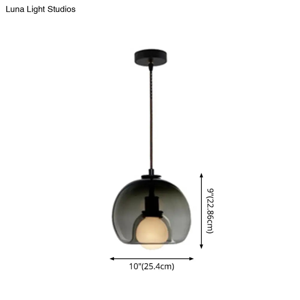 Contemporary Minimalist Glass Globe Pendant Light - Indoor Hanging Lamp