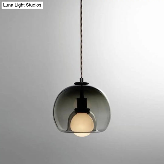 Contemporary Minimalist Glass Globe Pendant Light - Indoor Hanging Lamp