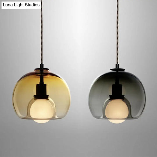 Contemporary Minimalist Glass Globe Pendant Light - Indoor Hanging Lamp