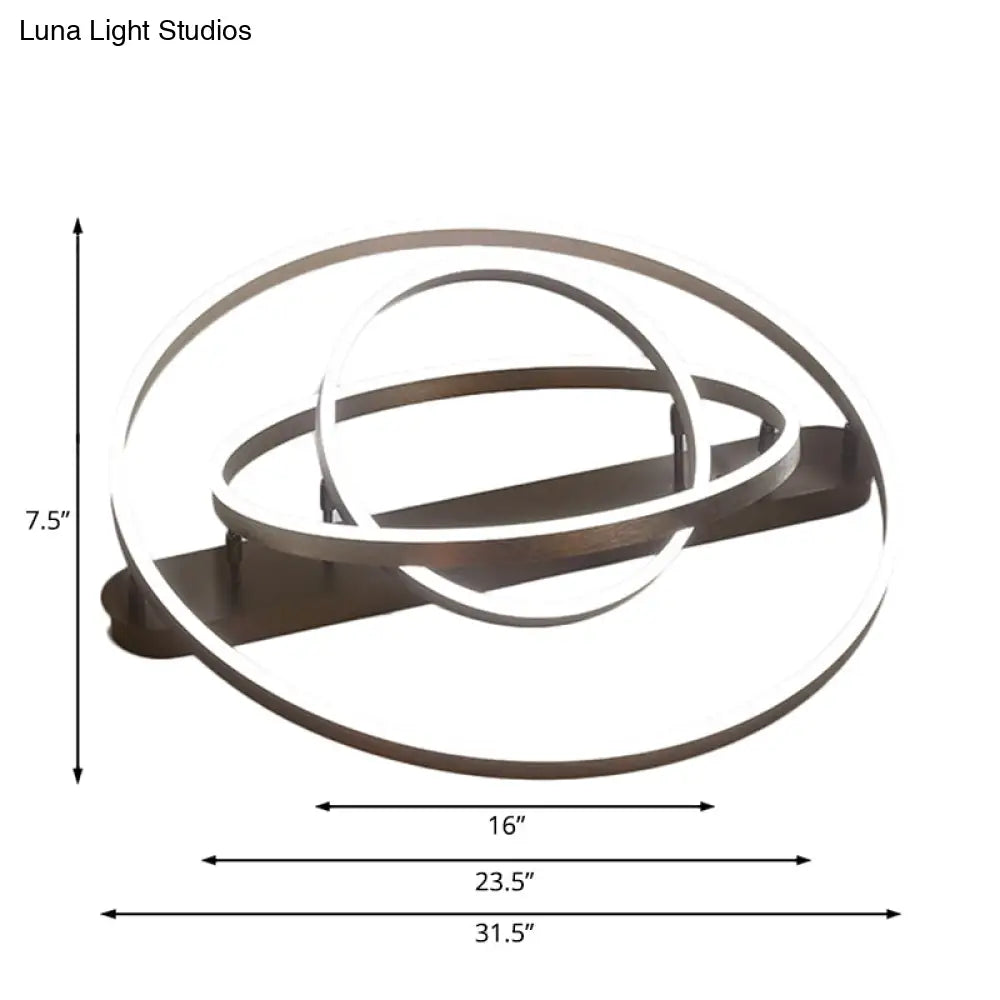 Contemporary Multi Circle Metal Flush Mount Lamp With 1/2/3 Heads White/Warm Light