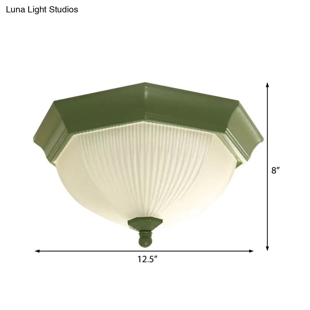 Contemporary Octagonal Glass Ceiling Light - Perfect For Childs Bedroom
