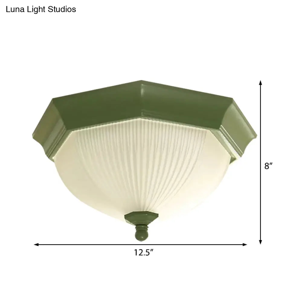 Contemporary Octagonal Glass Ceiling Light - Perfect For Child’s Bedroom