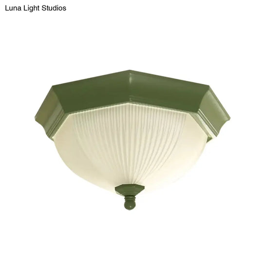 Contemporary Octagonal Glass Ceiling Light - Perfect For Childs Bedroom