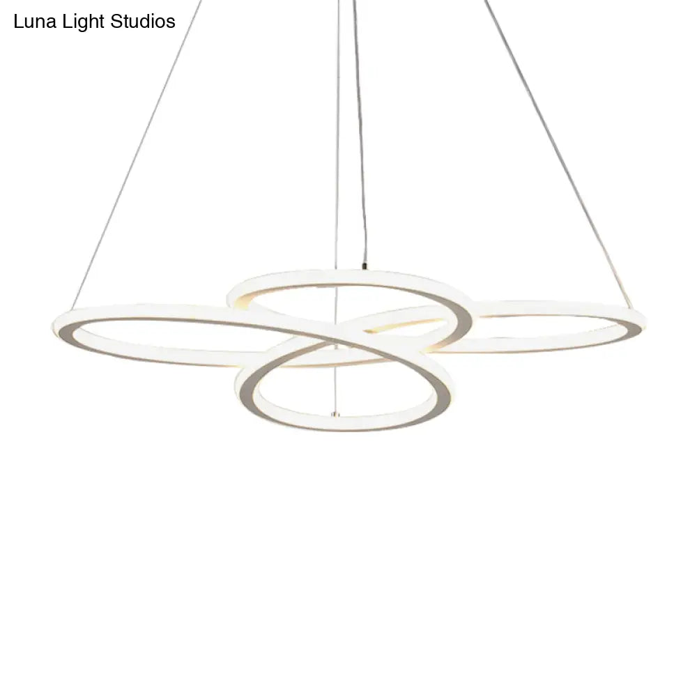 Contemporary Petals Led Chandelier Pendant For Dining Room - Warm/White Light