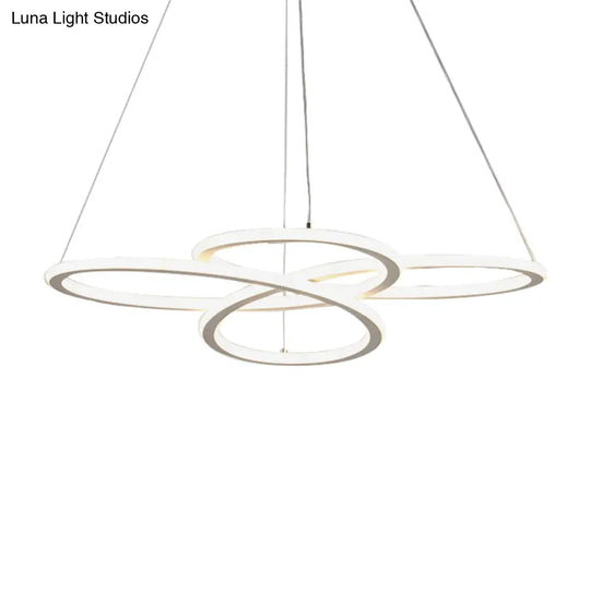 Contemporary Petals Led Chandelier Pendant For Dining Room - Warm/White Light