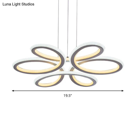 Contemporary Petals Led Chandelier Pendant For Dining Room - Warm/White Light