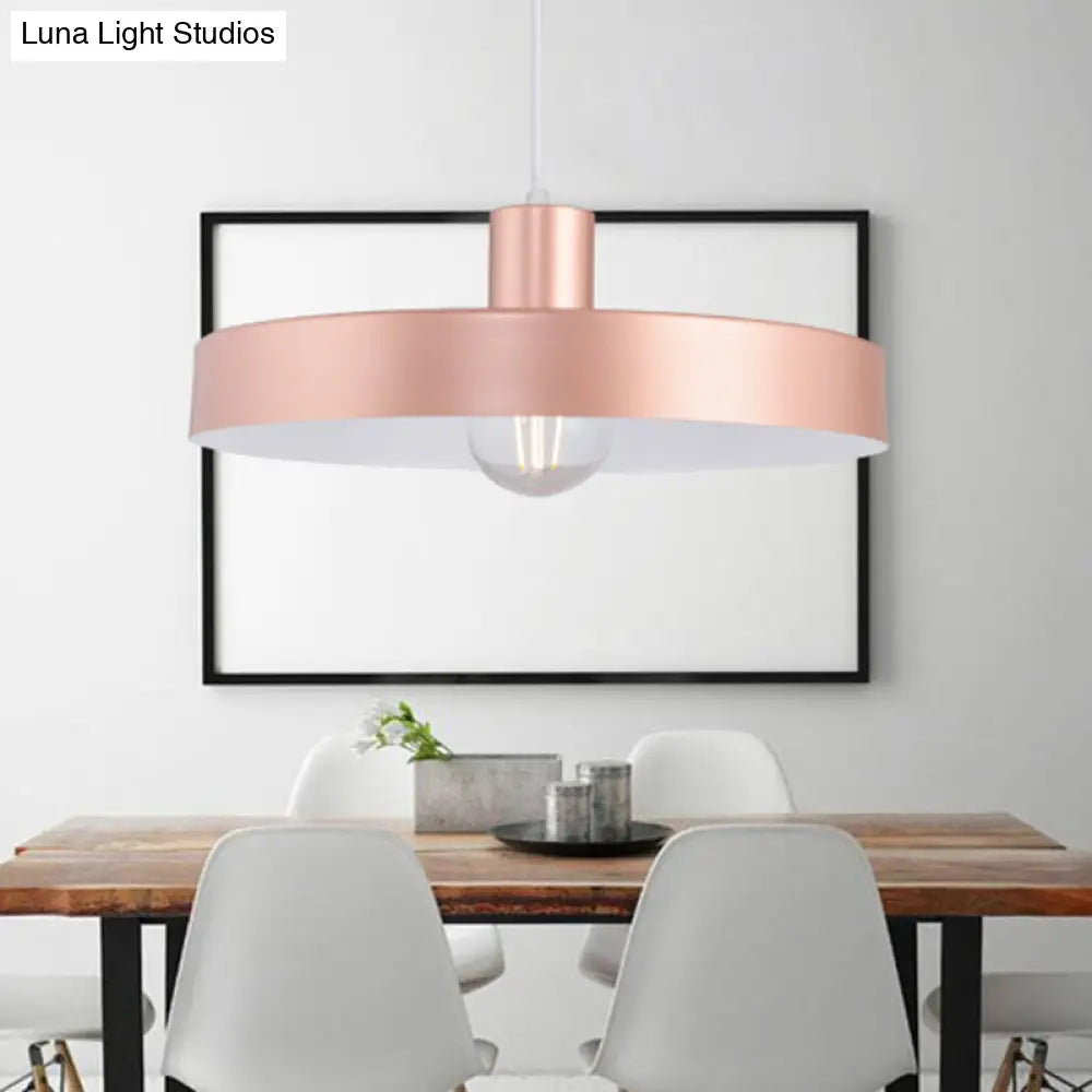 Contemporary Pink Circle Down Lighting 1 Head Pendant Light For Living Room