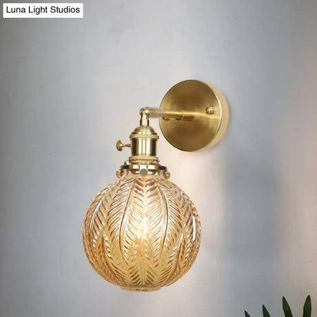 Contemporary Prismatic Glass Wall Sconce With Geometric Design - Brass Mount Light Fixture