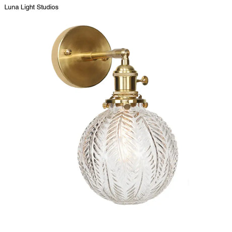 Contemporary Prismatic Glass Wall Sconce With Geometric Design - Brass Mount Light Fixture