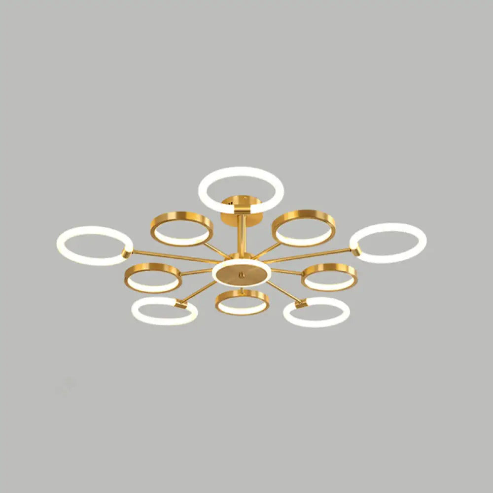 Contemporary Radial Chandelier Pendant Lighting For Living Room 10 / Brass