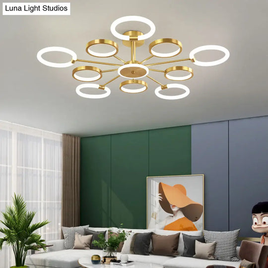 Contemporary Radial Chandelier Pendant Lighting For Living Room