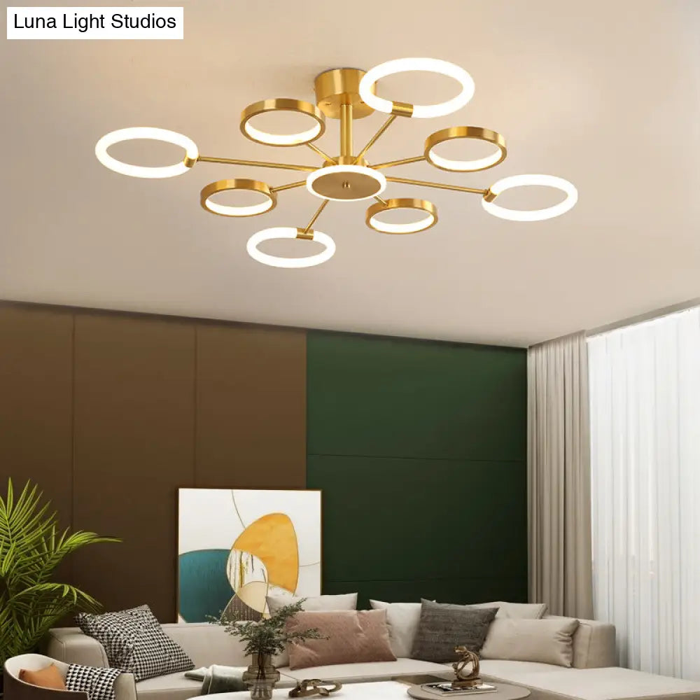 Contemporary Radial Chandelier Pendant Lighting For Living Room