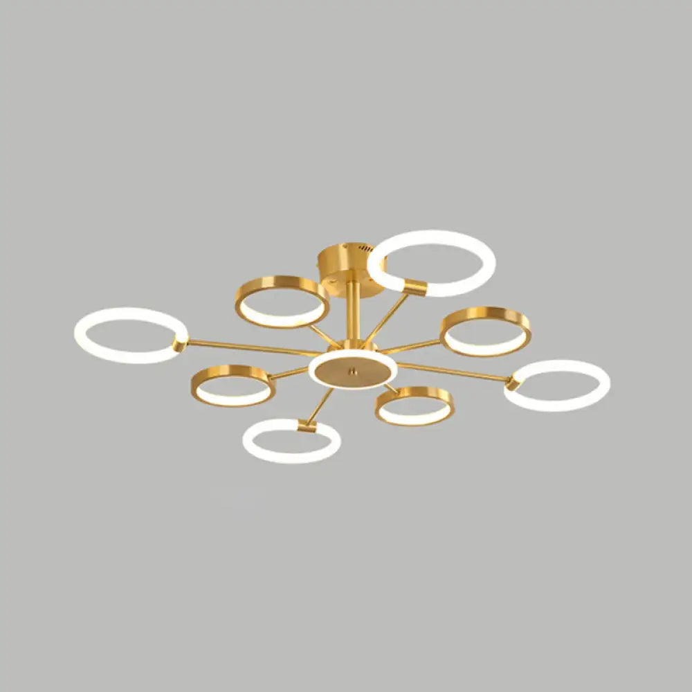 Contemporary Radial Chandelier Pendant Lighting For Living Room 8 / Brass