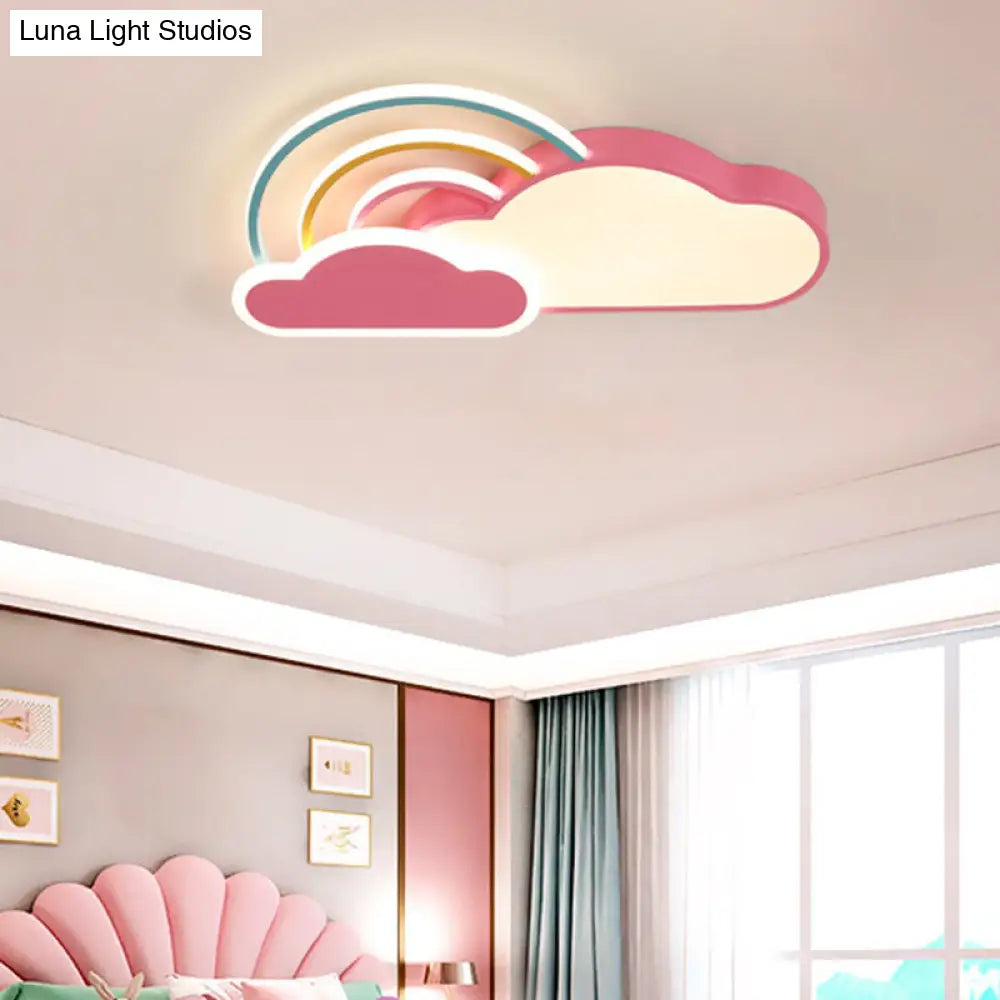 Contemporary Rainbow Flush Ceiling Light For Your Bedroom - Acrylic Fixture Pink / 20.5 Third Gear