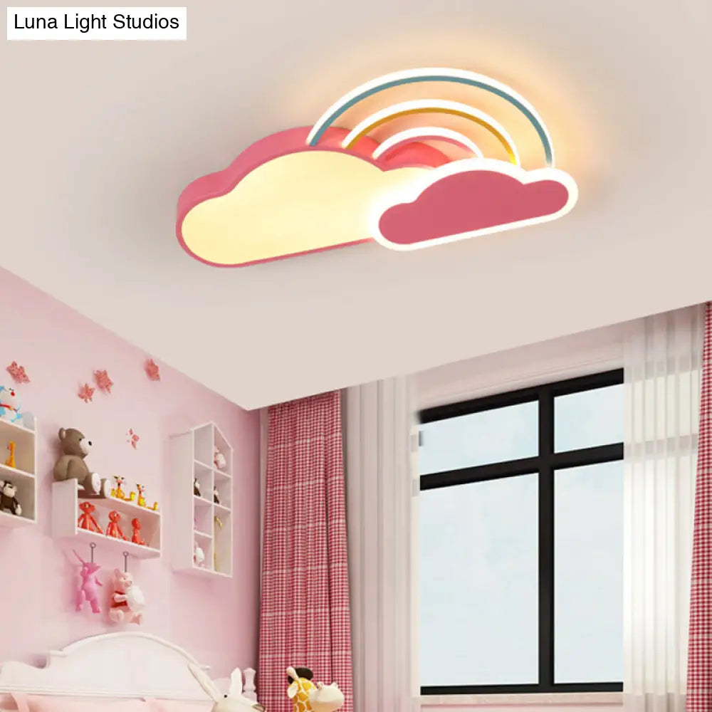 Contemporary Rainbow Flush Ceiling Light For Your Bedroom - Acrylic Fixture