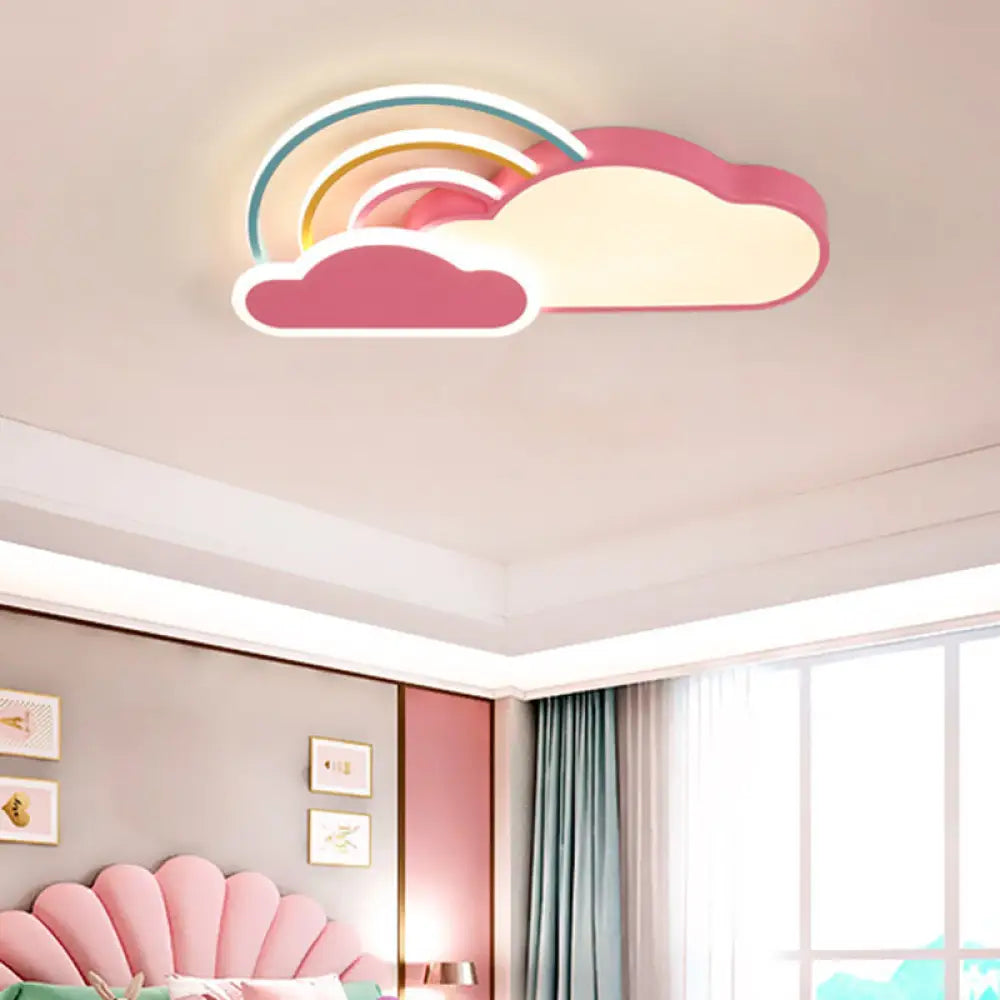 Contemporary Rainbow Flush Ceiling Light For Your Bedroom - Acrylic Fixture Pink / 20.5’ Third Gear