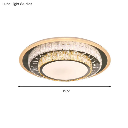 Contemporary Rectangle - Cut Crystal Flush Mount Ceiling Light In White Led