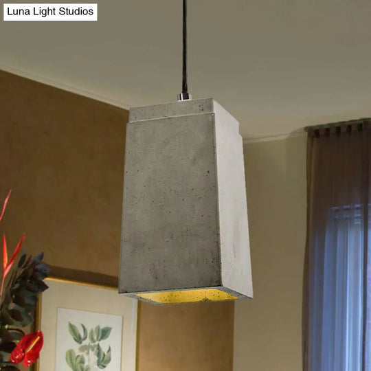 Modern Concrete Pendant Light With Adjustable Cord In Grey