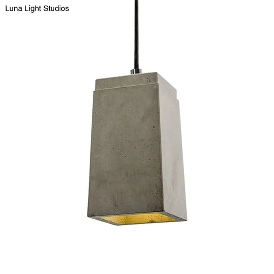 Modern Concrete Pendant Light With Adjustable Cord In Grey