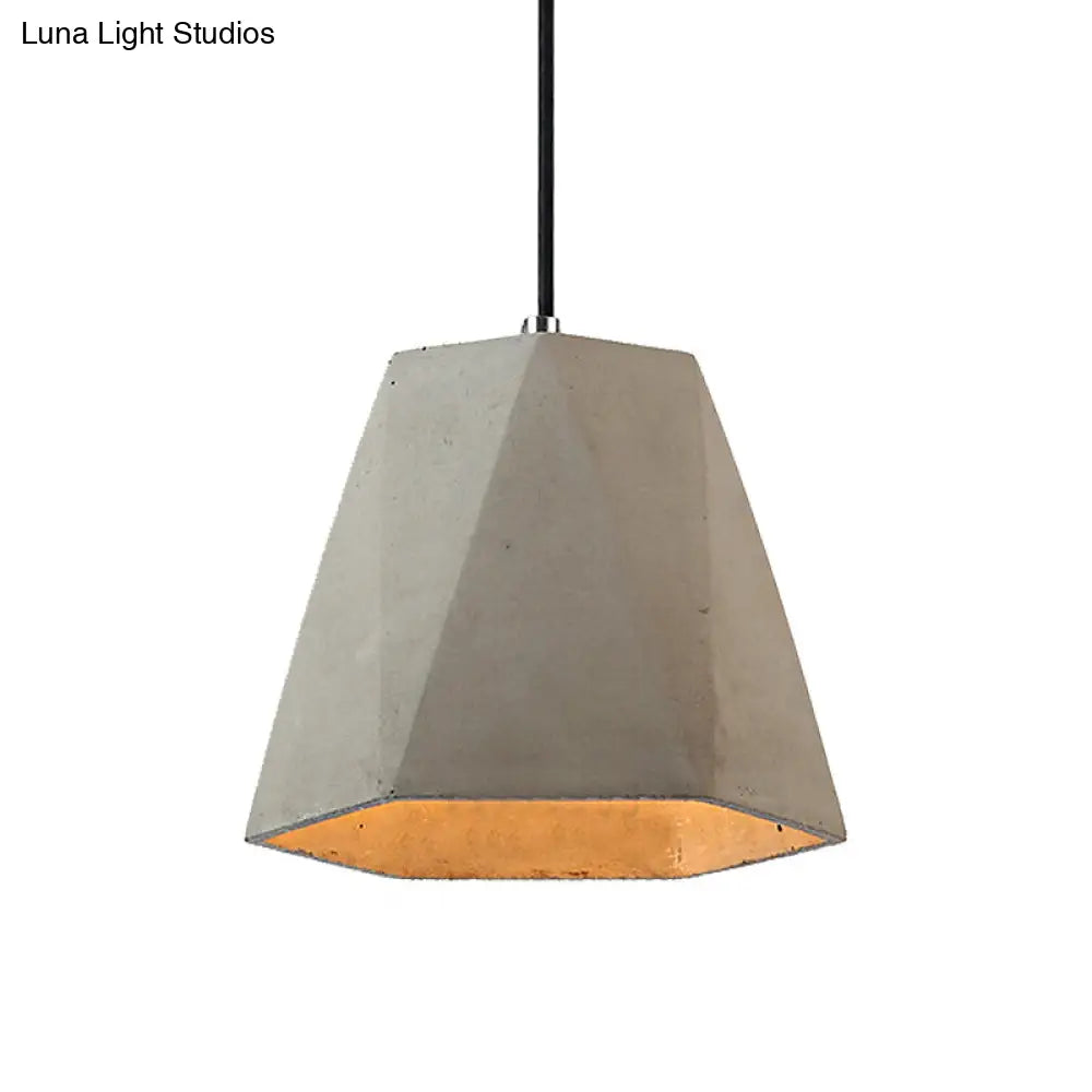 Modern Concrete Pendant Light With Adjustable Cord In Grey