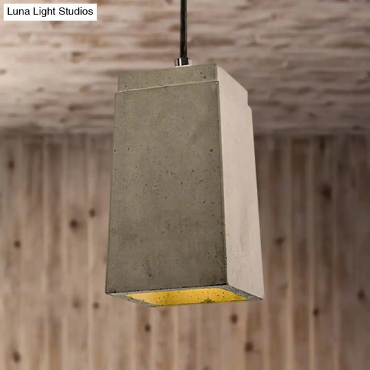 Modern Concrete Pendant Light With Adjustable Cord In Grey