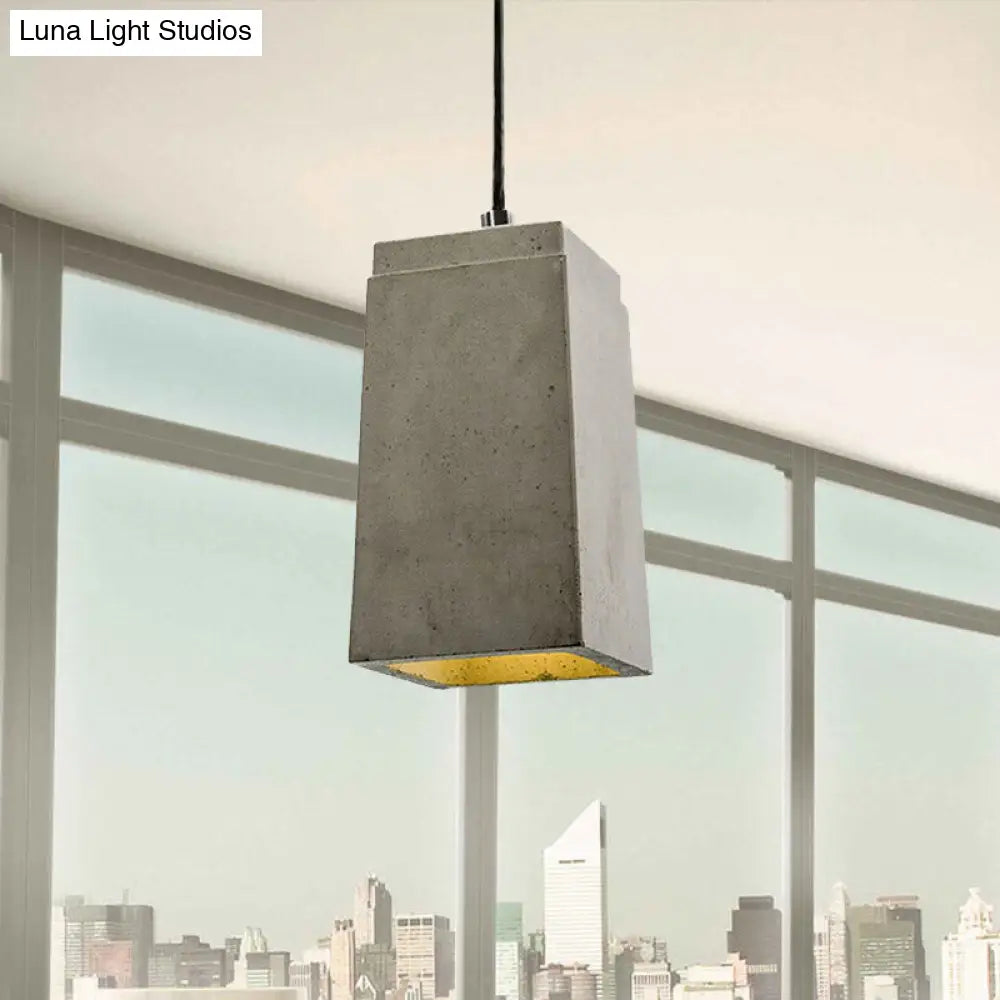 Modern Concrete Pendant Light With Adjustable Cord In Grey