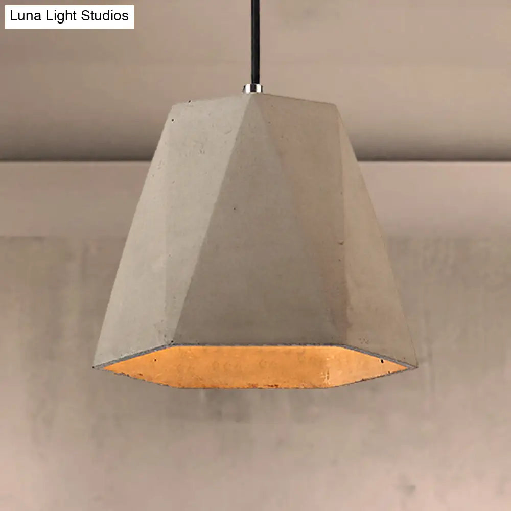 Modern Concrete Pendant Light With Adjustable Cord In Grey