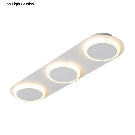 Contemporary Rectangular Acrylic Flush Mount Lamp - 3/4/5 Lights Bedroom Lighting In Warm/White