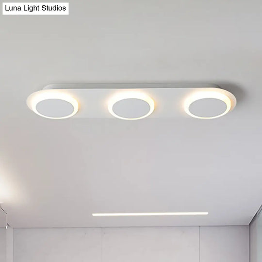 Contemporary Rectangular Acrylic Flush Mount Lamp - 3/4/5 Lights Bedroom Lighting In Warm/White