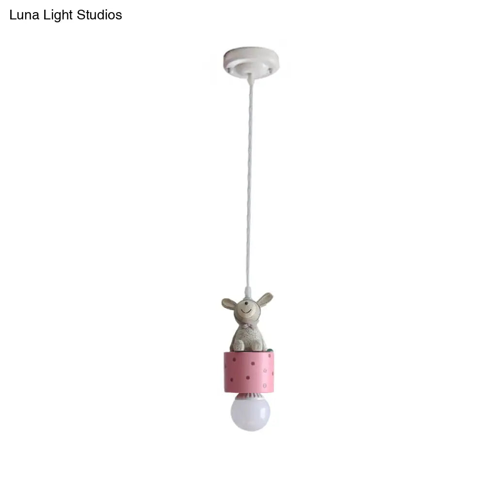 Contemporary Resin Animal Suspension Pendant Light For Dining Room Corridor And Kids