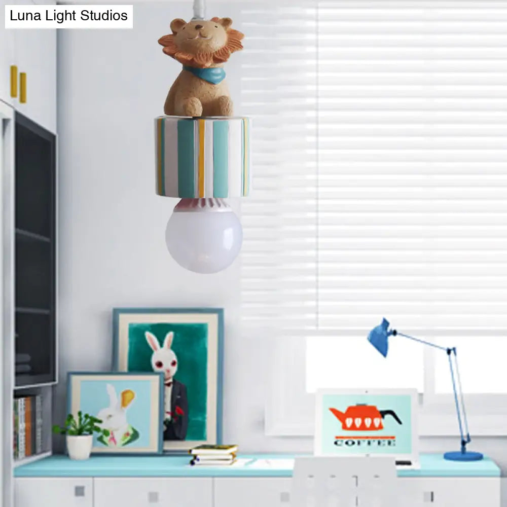 Contemporary Resin Animal Suspension Pendant Light For Dining Room Corridor And Kids