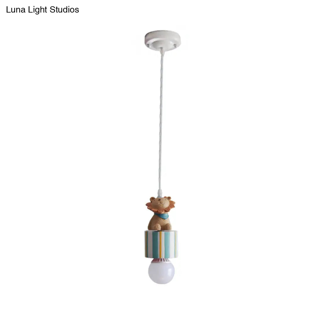 Contemporary Resin Animal Suspension Pendant Light For Dining Room Corridor And Kids