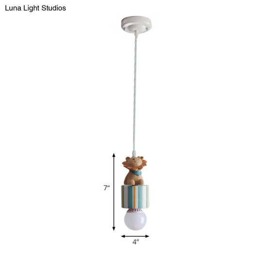 Contemporary Resin Animal Suspension Pendant Light For Dining Room Corridor And Kids