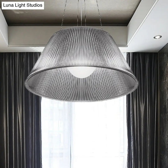 Contemporary Restaurant Pendant Lamp - Cone Clear Glass Shade 13/19.5 Dia / 13