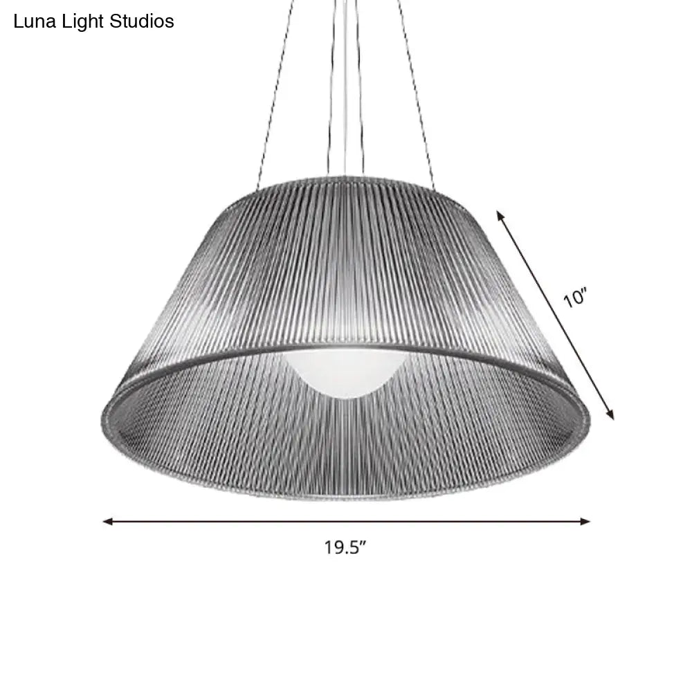 Contemporary Restaurant Pendant Lamp - Cone Clear Glass Shade 13/19.5 Dia