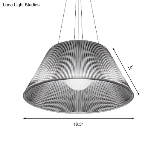 Contemporary Restaurant Pendant Lamp - Cone Clear Glass Shade 13/19.5 Dia